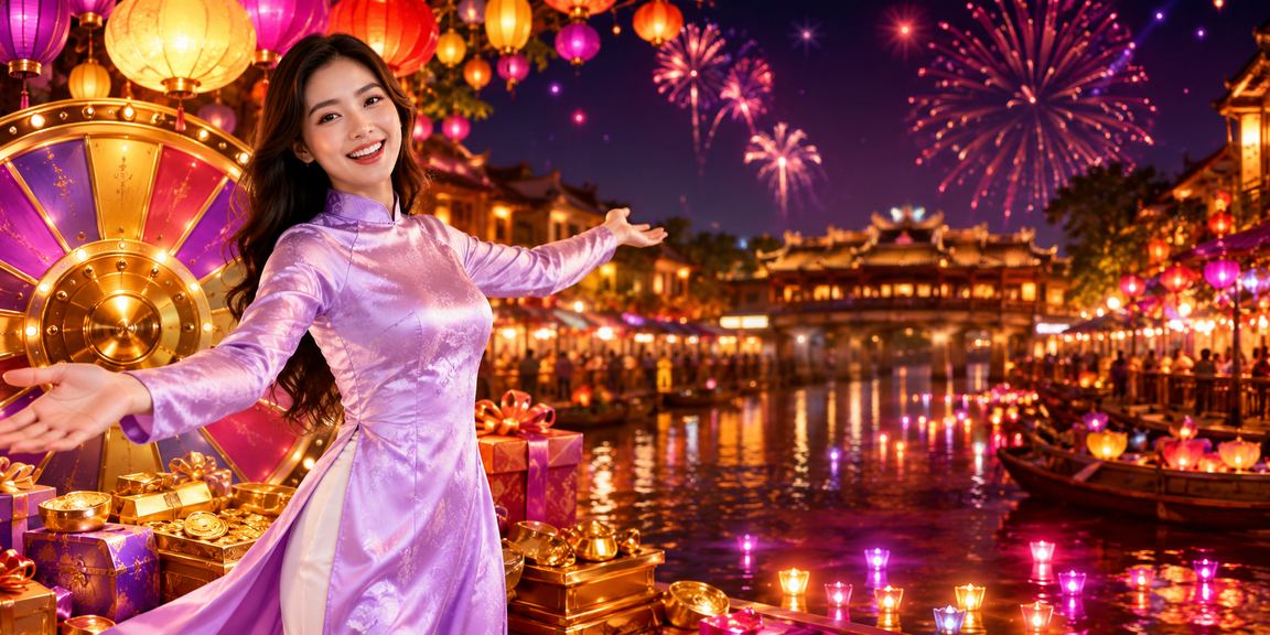 Chương trình quay số may mắn tại Huế với trang phục áo dài đặc trưng